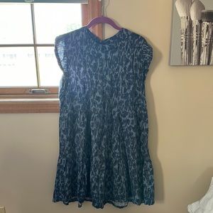 Blue cheetah print knee length dress